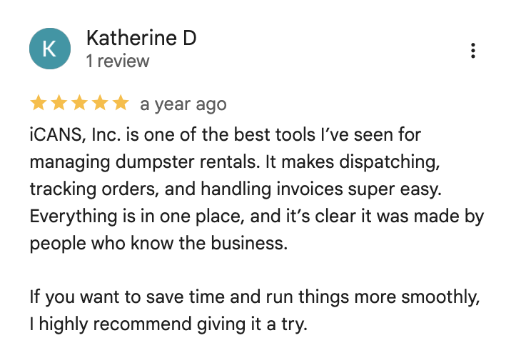 iCans customer review screenshot 34 from Google or Facebook