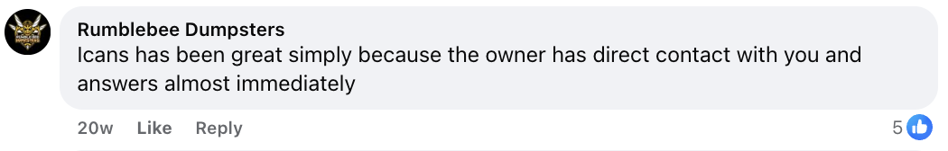 iCans customer review screenshot 16 from Google or Facebook