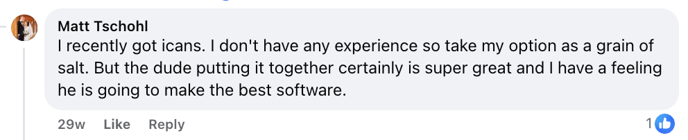 iCans customer review screenshot 24 from Google or Facebook